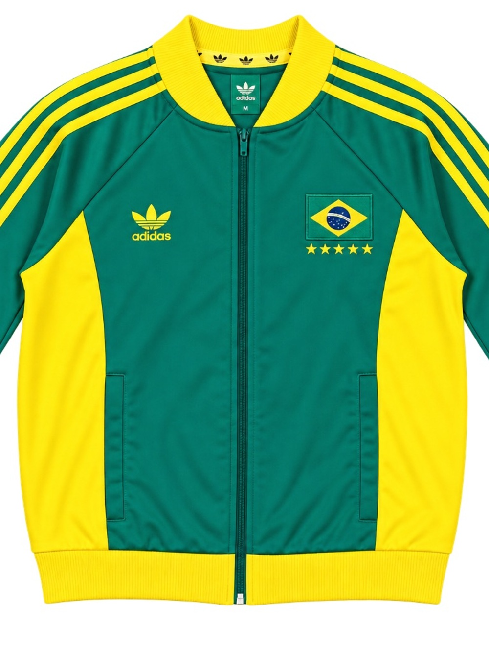 Vintage Adidas Brazil Track Jacket – Green & Yellow – Women’s Size M
